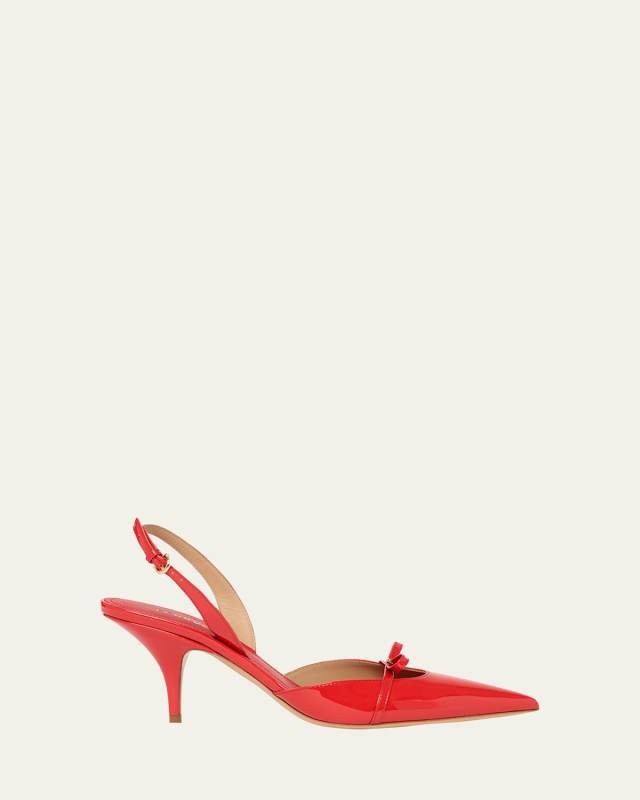Gylla Patent Bow Slingback Pumps